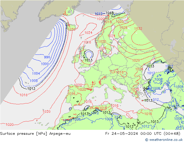 Bodendruck Arpege-eu Fr 24.05.2024 00 UTC