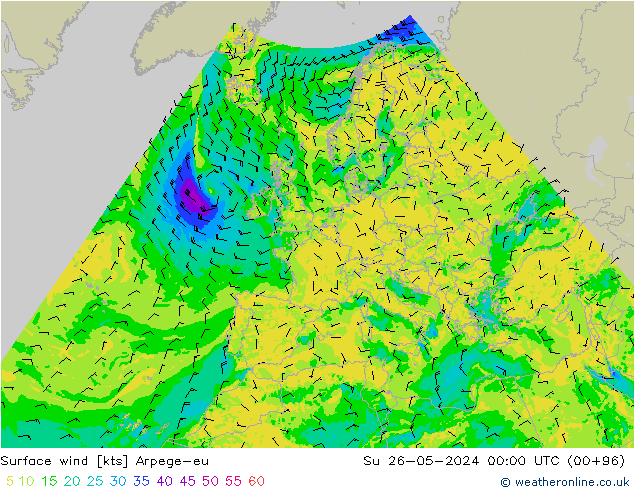 Bodenwind Arpege-eu So 26.05.2024 00 UTC