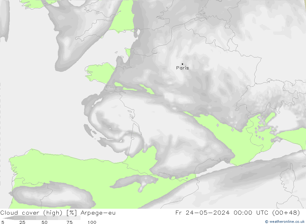 Wolken (hohe) Arpege-eu Fr 24.05.2024 00 UTC