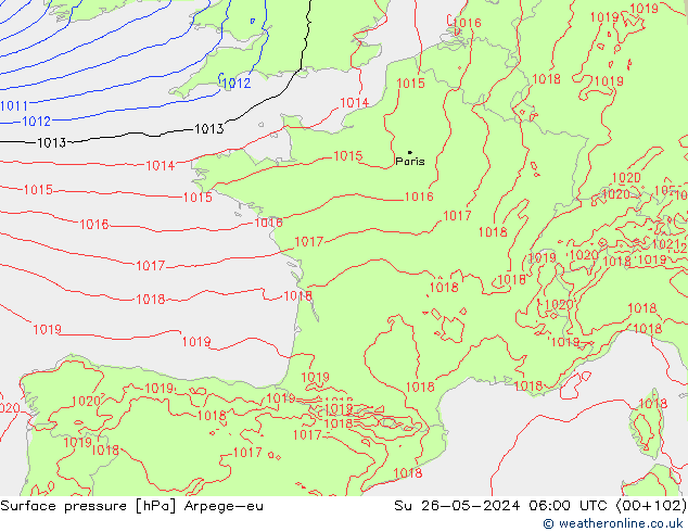 ciśnienie Arpege-eu nie. 26.05.2024 06 UTC