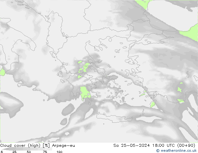Nubes altas Arpege-eu sáb 25.05.2024 18 UTC