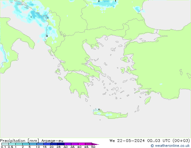 Yağış Arpege-eu Çar 22.05.2024 03 UTC