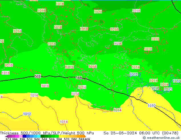 Thck 500-1000hPa Arpege-eu sab 25.05.2024 06 UTC