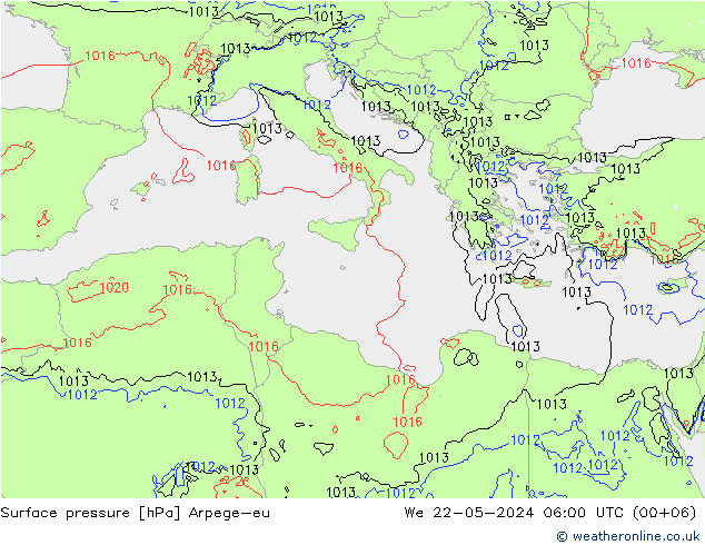 Yer basıncı Arpege-eu Çar 22.05.2024 06 UTC