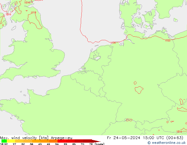 Windböen Arpege-eu Fr 24.05.2024 15 UTC