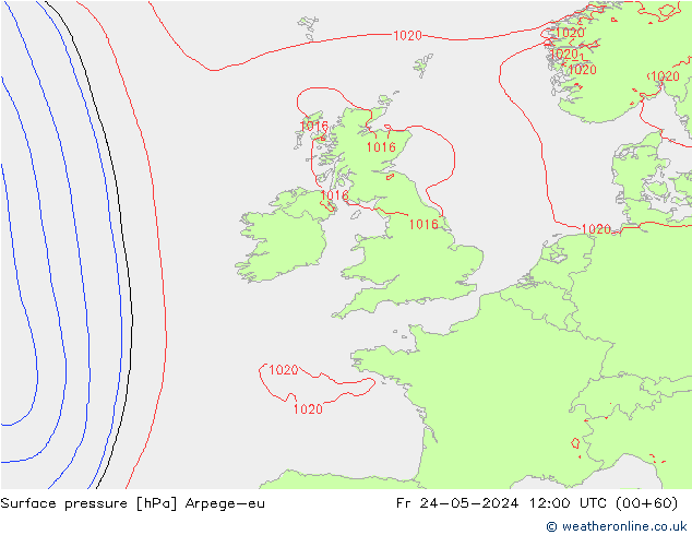 Yer basıncı Arpege-eu Cu 24.05.2024 12 UTC