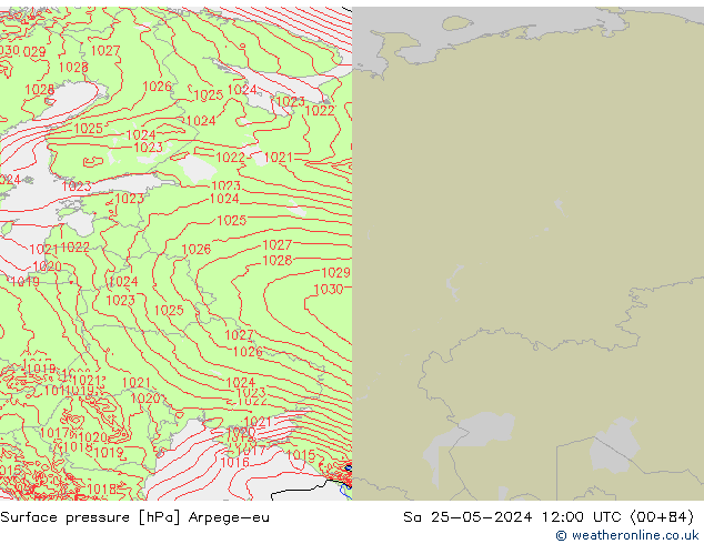 Surface pressure Arpege-eu Sa 25.05.2024 12 UTC