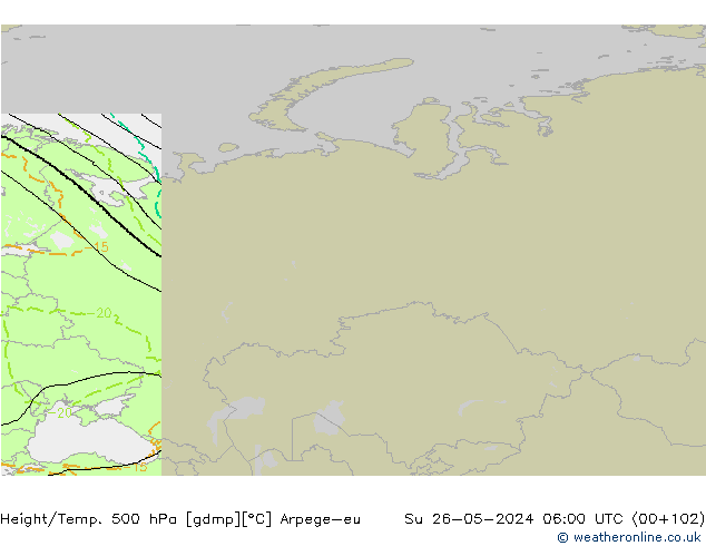 Geop./Temp. 500 hPa Arpege-eu dom 26.05.2024 06 UTC