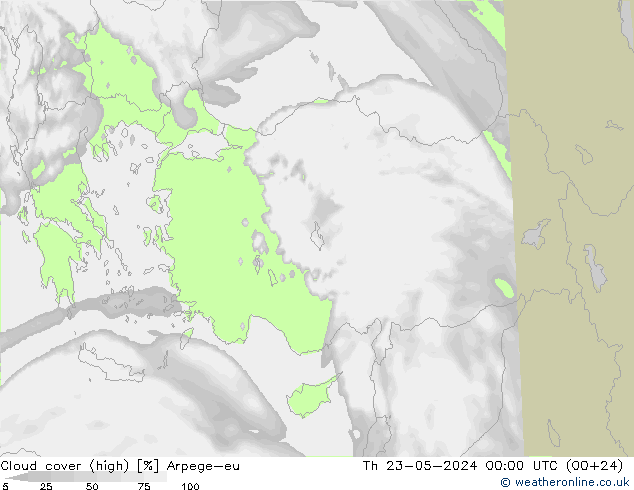 Bulutlar (yüksek) Arpege-eu Per 23.05.2024 00 UTC