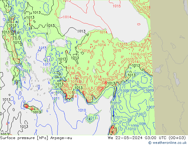 Yer basıncı Arpege-eu Çar 22.05.2024 03 UTC