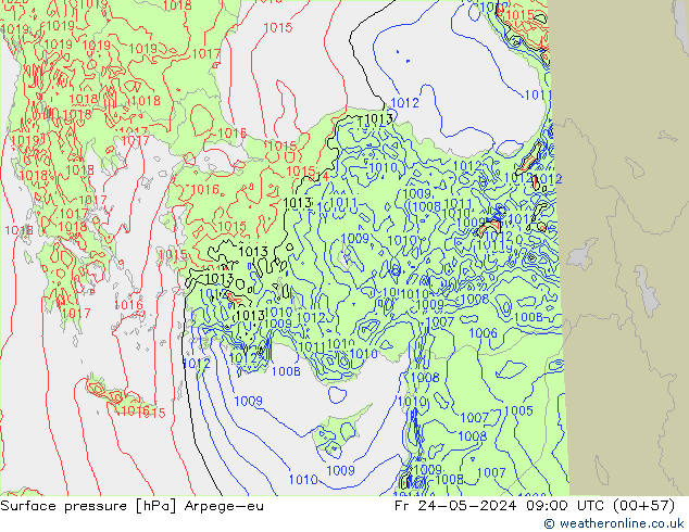 Yer basıncı Arpege-eu Cu 24.05.2024 09 UTC