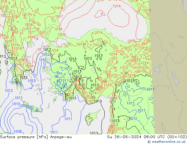 приземное давление Arpege-eu Вс 26.05.2024 06 UTC