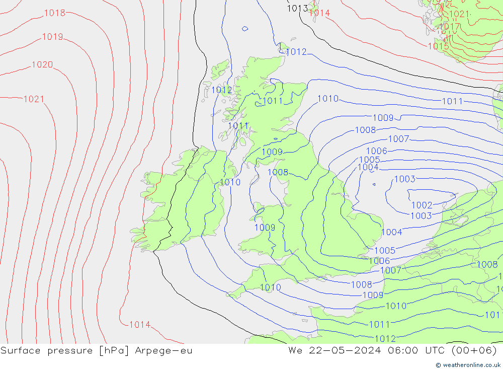 pression de l'air Arpege-eu mer 22.05.2024 06 UTC