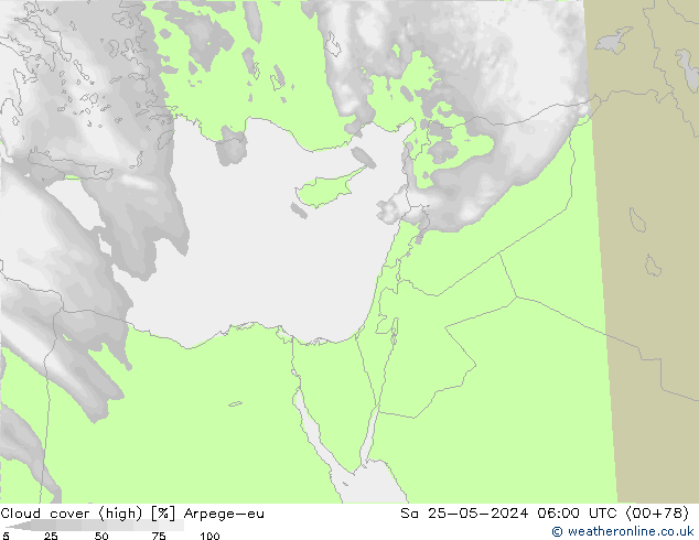 облака (средний) Arpege-eu сб 25.05.2024 06 UTC