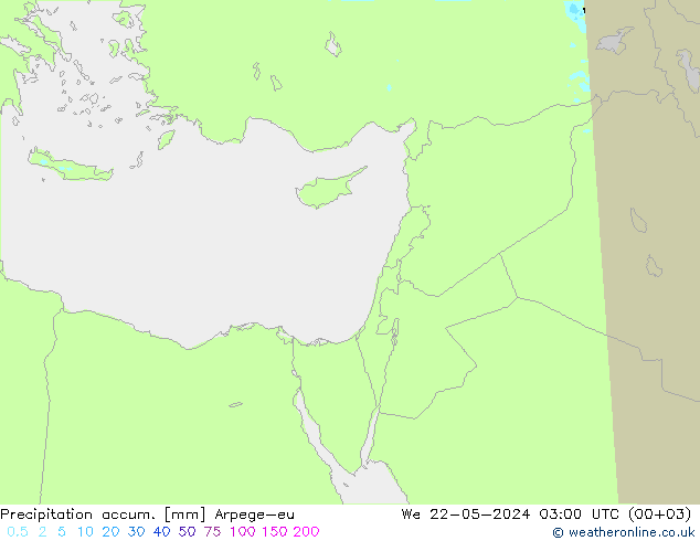 Toplam Yağış Arpege-eu Çar 22.05.2024 03 UTC