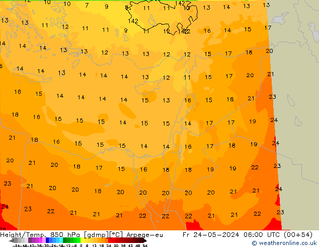 Height/Temp. 850 hPa Arpege-eu Fr 24.05.2024 06 UTC