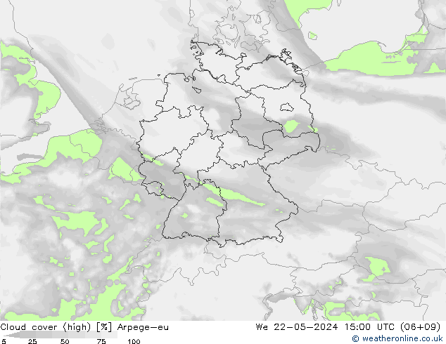 vysoký oblak Arpege-eu St 22.05.2024 15 UTC