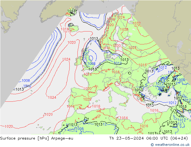Bodendruck Arpege-eu Do 23.05.2024 06 UTC