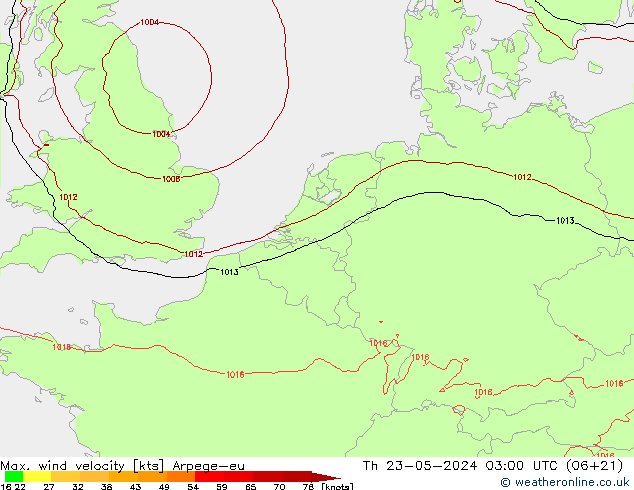 Windböen Arpege-eu Do 23.05.2024 03 UTC