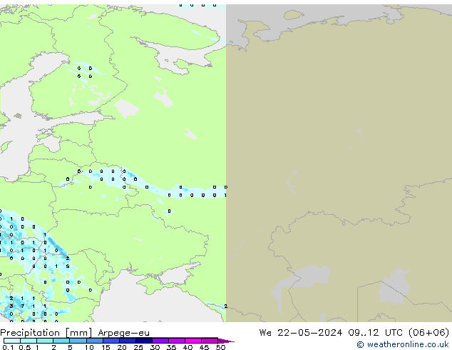 Yağış Arpege-eu Çar 22.05.2024 12 UTC