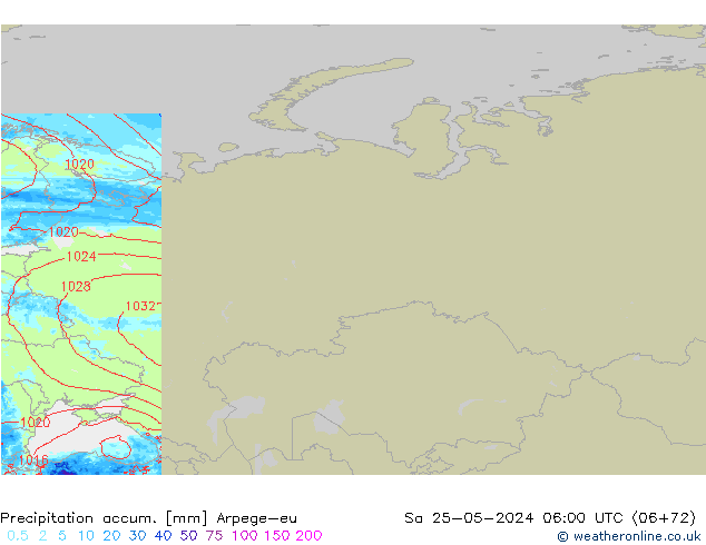 Precipitation accum. Arpege-eu  25.05.2024 06 UTC