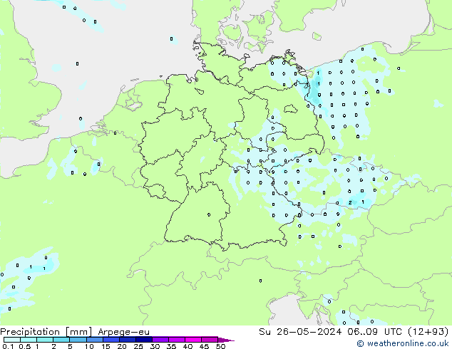 precipitação Arpege-eu Dom 26.05.2024 09 UTC