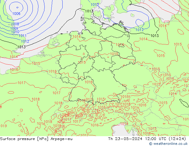 Yer basıncı Arpege-eu Per 23.05.2024 12 UTC