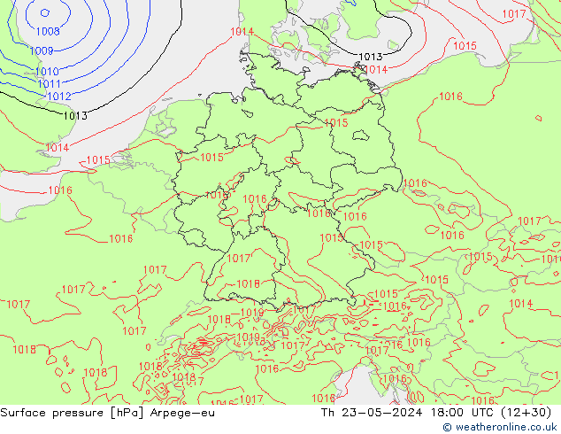 ciśnienie Arpege-eu czw. 23.05.2024 18 UTC