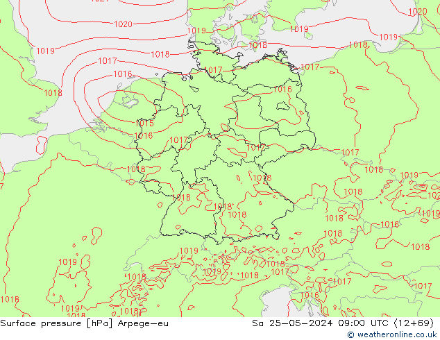 Luchtdruk (Grond) Arpege-eu za 25.05.2024 09 UTC