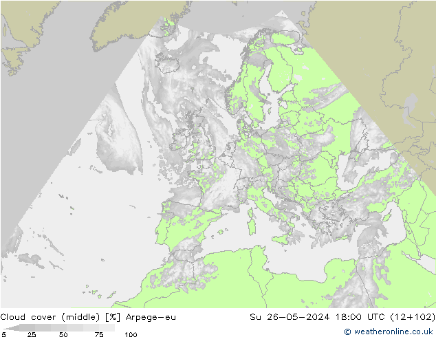 Nuages (moyen) Arpege-eu dim 26.05.2024 18 UTC