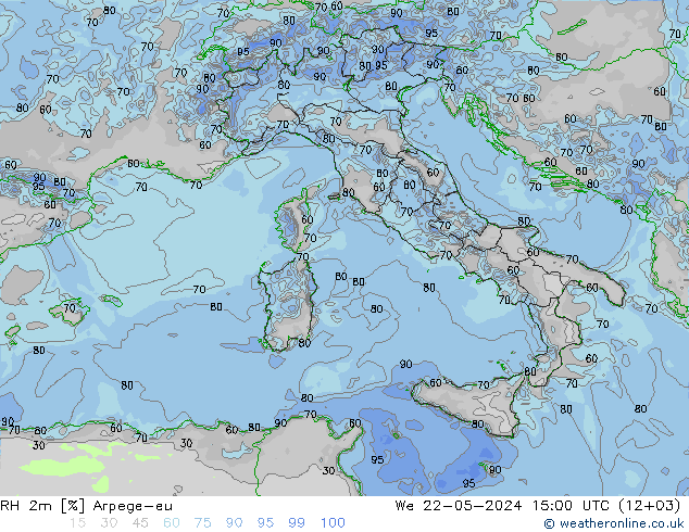 2m Nispi Nem Arpege-eu Çar 22.05.2024 15 UTC