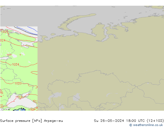 Yer basıncı Arpege-eu Paz 26.05.2024 18 UTC