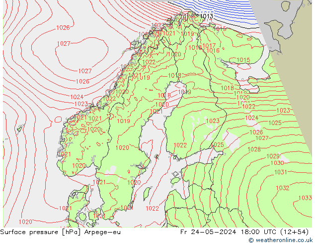 Bodendruck Arpege-eu Fr 24.05.2024 18 UTC