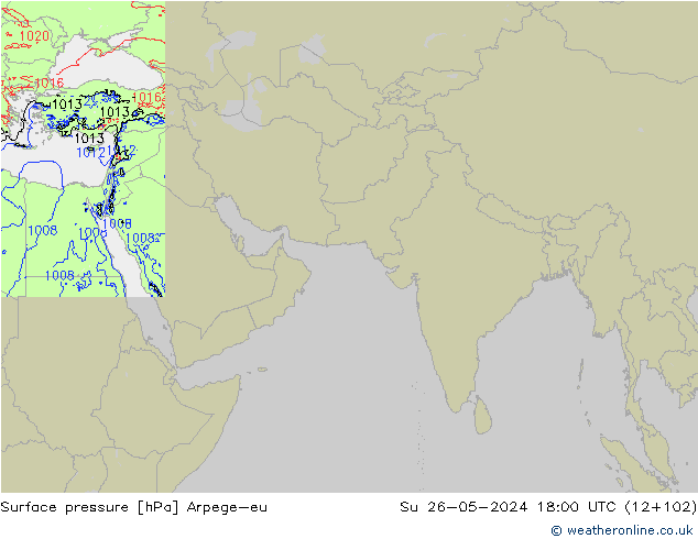 Surface pressure Arpege-eu Su 26.05.2024 18 UTC