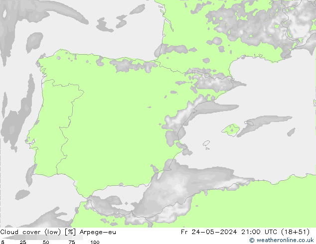 Nubi basse Arpege-eu ven 24.05.2024 21 UTC
