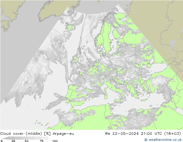 облака (средний) Arpege-eu ср 22.05.2024 21 UTC