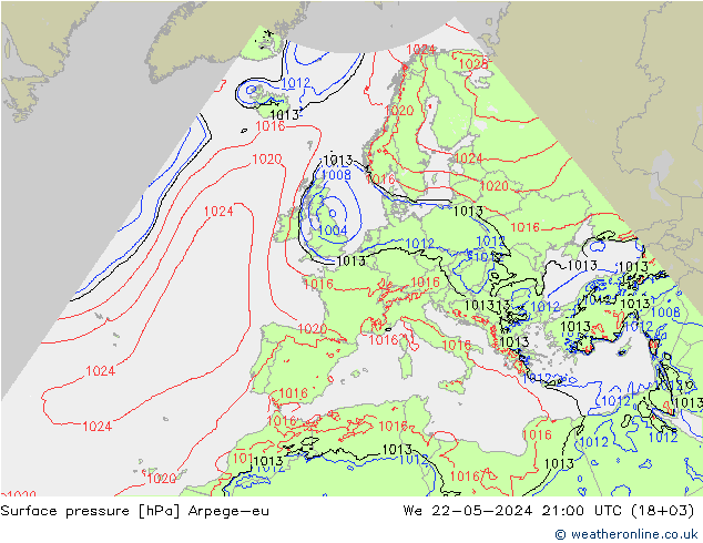 ciśnienie Arpege-eu śro. 22.05.2024 21 UTC