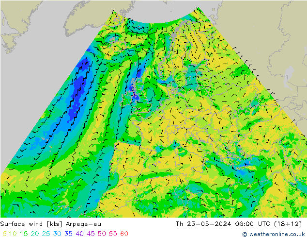 Bodenwind Arpege-eu Do 23.05.2024 06 UTC
