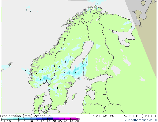 Niederschlag Arpege-eu Fr 24.05.2024 12 UTC