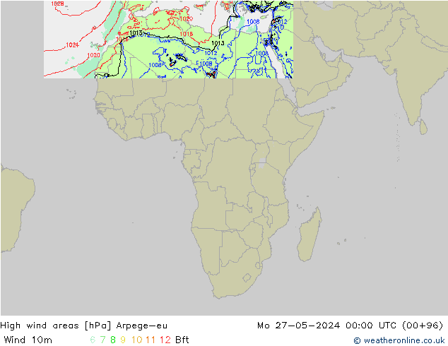 Windvelden Arpege-eu ma 27.05.2024 00 UTC