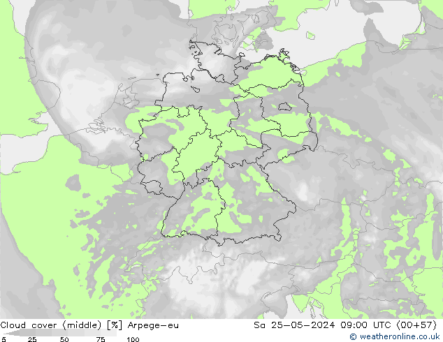 Nubi medie Arpege-eu sab 25.05.2024 09 UTC