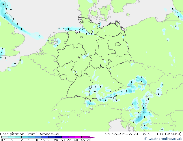 Precipitation Arpege-eu Sa 25.05.2024 21 UTC