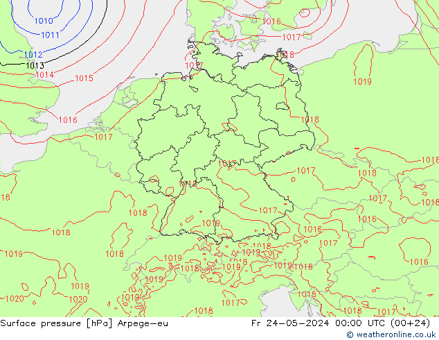 Yer basıncı Arpege-eu Cu 24.05.2024 00 UTC