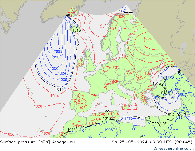 pressão do solo Arpege-eu Sáb 25.05.2024 00 UTC