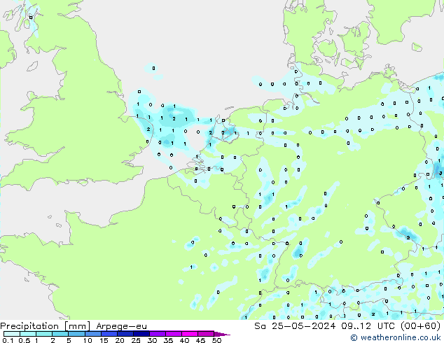 Precipitation Arpege-eu Sa 25.05.2024 12 UTC