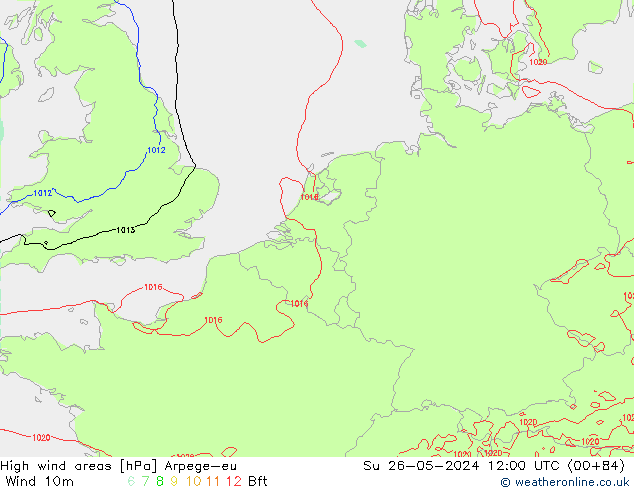 High wind areas Arpege-eu dom 26.05.2024 12 UTC