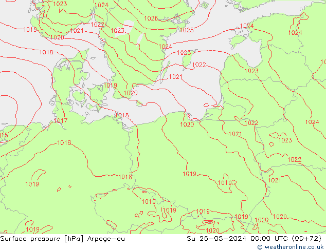 приземное давление Arpege-eu Вс 26.05.2024 00 UTC
