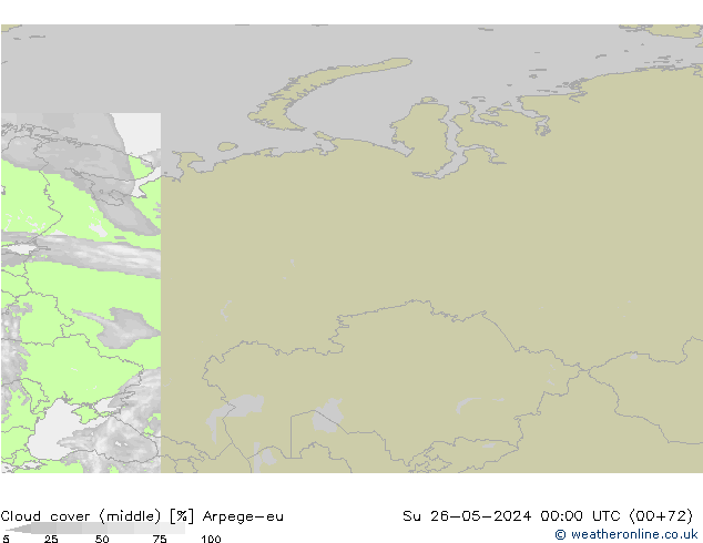 Nubi medie Arpege-eu dom 26.05.2024 00 UTC