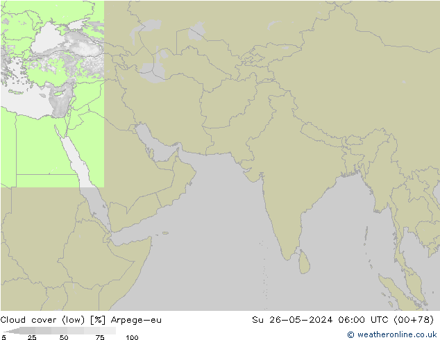 Bewolking (Laag) Arpege-eu zo 26.05.2024 06 UTC