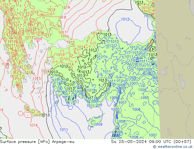 pression de l'air Arpege-eu sam 25.05.2024 09 UTC